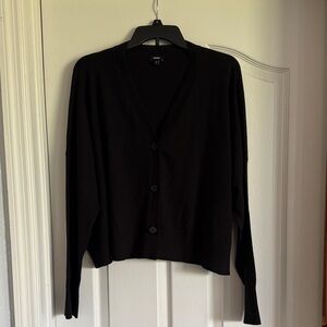 Express Black V-Neck Button Cardigan
